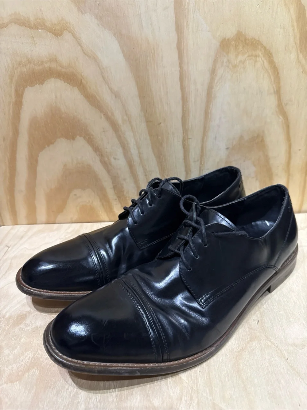 Kenneth Cole REACTION Men's Black Classic Cap Toe Lace Up Oxford Size 13
